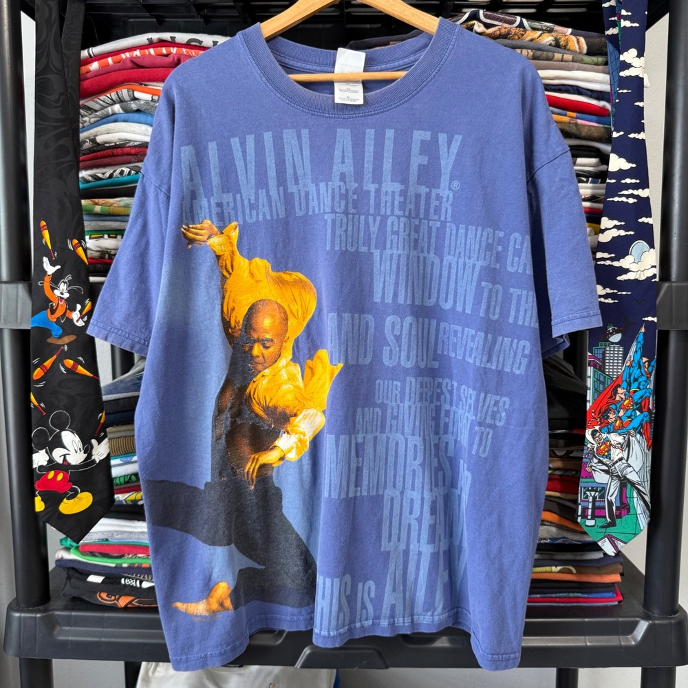 Vintage Blue Alvin Ailey American Dance Theater Graphic T-Shirt XL Light Marks